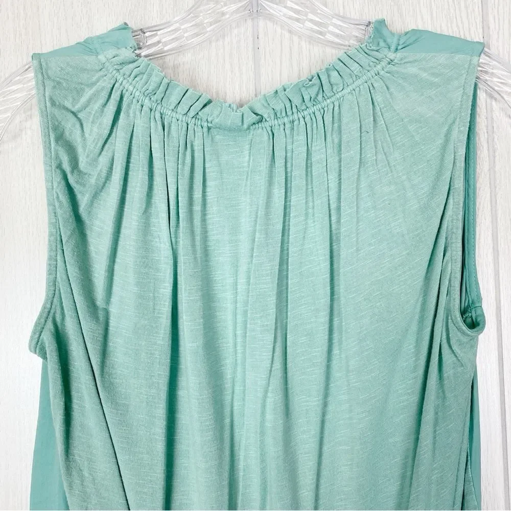 Anthropologie | Dolan | Aurelia Seafoam Green Ruffle Tie Tank Top Blouse XS - Picture 4 of 10